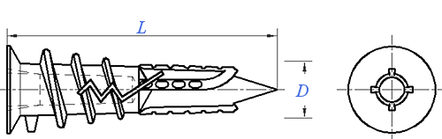 YJT  1033 塑料膨脹管 - 石膏板用