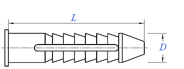 YJT  1037 塑料膨脹管 - 雙邊塔形