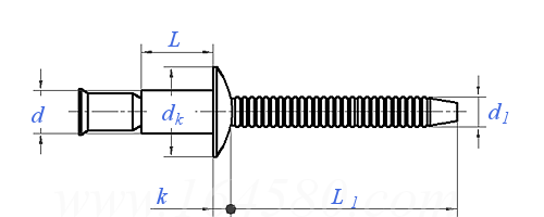 YJT  8033 拉丝型圆头抽芯铆钉 - 外锁