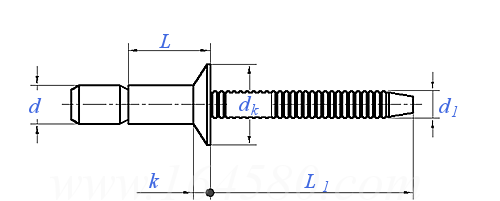 YJT  8034 拉丝型沉头抽芯铆钉 - 内锁