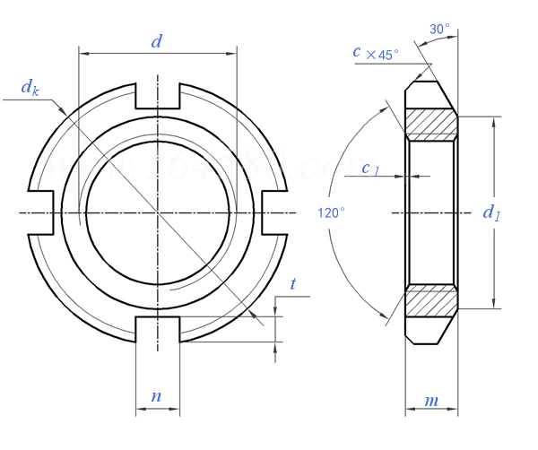 GOST  11871 - 1988 开槽圆螺母 A级
