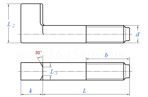 DIN  6378 - 1974 折弯型粗杆螺栓（夹紧螺栓）