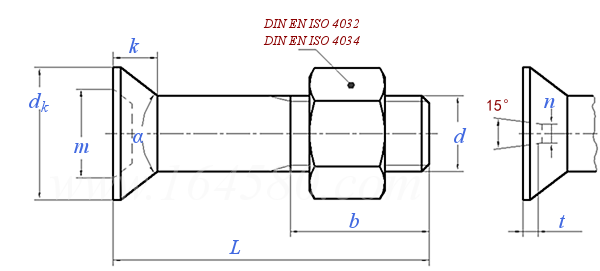DIN  7969 - 1989 钢结构用带六角螺母的开槽沉头螺栓