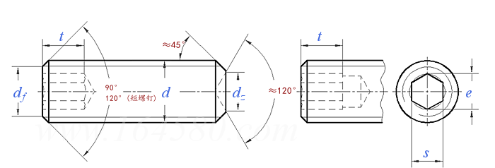 JIS B 1177 (T4) - 1997 内六角凹端緊定螺釘