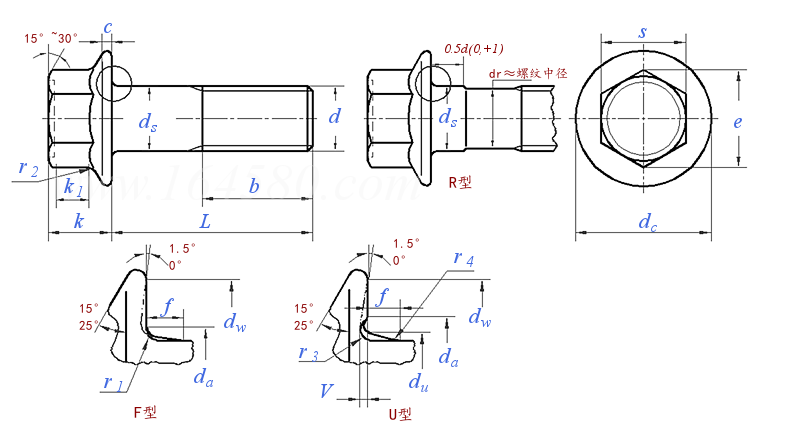 DIN EN  1662 - 1998 六角法兰面螺栓 小系列