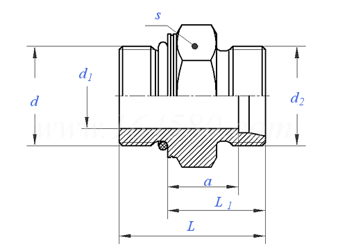 ISO  8434-1 (SDS-F) - 2018 卡套式端直通管接頭體，O形圈密封，L系列或S系列