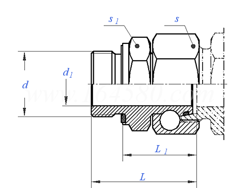 ISO  8434-1 (SWODS-E-G) - 2018 卡套式錐密封組合直通管接頭，填料密封（E）,非密封管螺紋端（G）