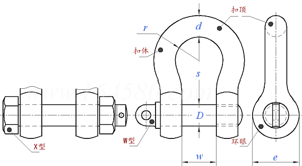 GB /T 25854 (Bow) - 2010 一般起重用 - 弓形卸扣