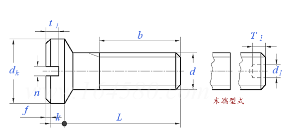 JIS B 1119 (1CFC) - 1986 眼镜框架用 - 开槽倒角半沉头螺钉
