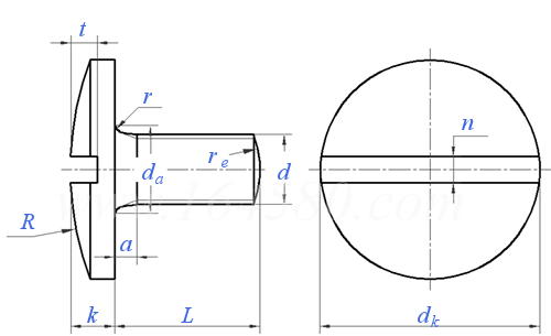 GB  947 - 1988 开槽球面大圆柱头螺钉