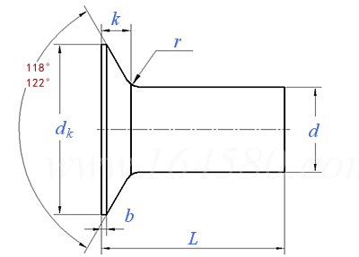 GB  954 - 1986 120°沉頭鉚釘