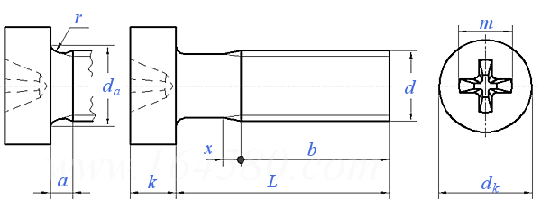 GB /T 822 - 1988 十字槽圆柱头螺钉