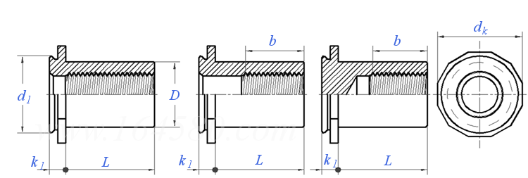 Self-Clinching  CSS 12邊形埋頭式壓鉚螺柱 / 隔離柱 - 不鏽鋼