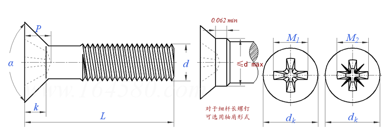 ASME B 18.6.3 (H1D-I/H1D-IA) - 2024 100°十字槽沉頭螺釘  (ASTM F837/F468) [TABLE 2.2.1-4 I/IA]