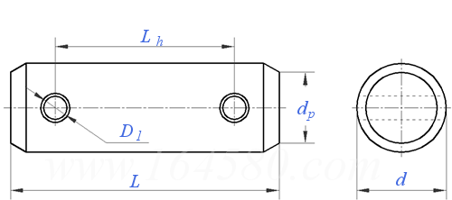 ASME B 18.8.200M (B18.8.7M - Type B) - 2000 米制帶孔圓柱銷 B型