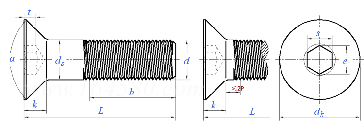 ASME/ANSI B 18.3.5M - 1993 米制内六角沉頭螺釘