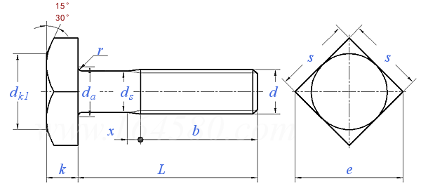 ASME B 18.2.3.10M - 1996 米制四方头螺栓