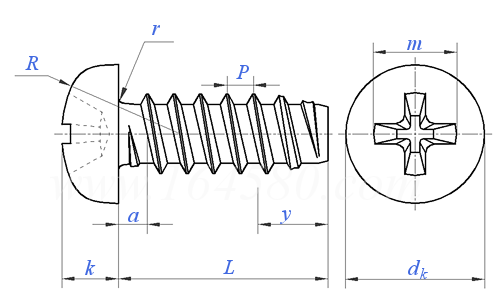 Q  272 十字槽盤頭平尾自攻釘F型