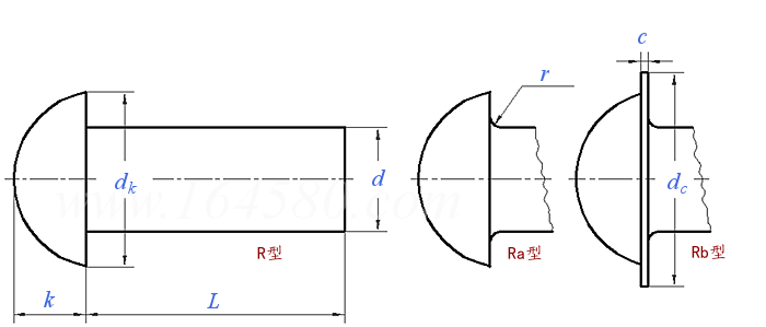 NF E 27-153 - 1952 圓頭鉚釘