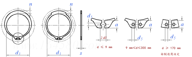 GB /T 894 (A) - 2017 軸用彈性擋圈 标準型（A型）