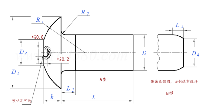 ISO  8280 - 1993 航空航天 通用頭實心鉚釘
