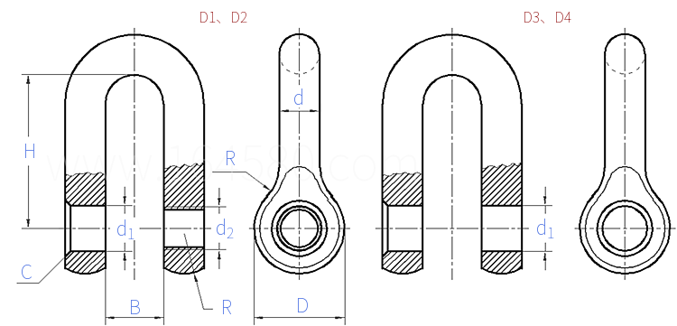 GB  559 (D) - 1987 直形卸扣