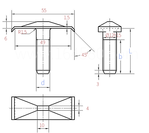 DIN  25193 - 2003 鐵路車輛 帶米制ISO螺紋的扁圓頭錨腳螺釘 C級