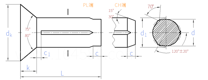 ISO  8747 - 2025 沉頭槽銷