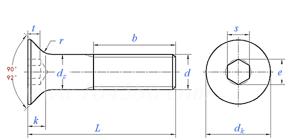 ISO  10642 - 1997 内六角沉头螺钉