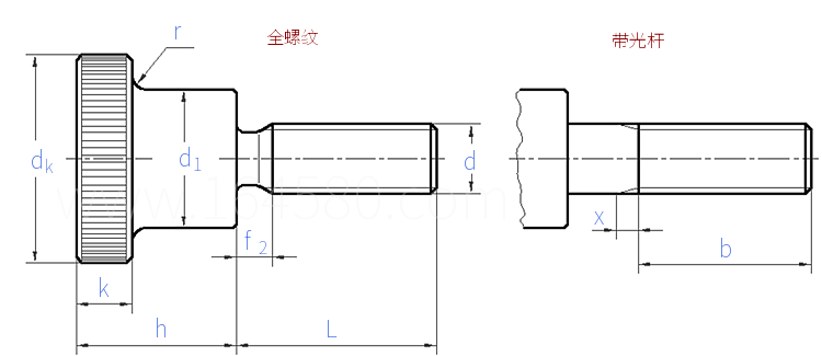 DIN  464 - 1970 滚花高头台阶螺钉