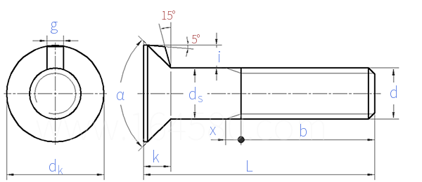 CNS  4417 - 1981 沉头带榫螺栓