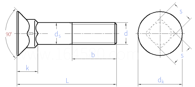 CNS  4418 - 1981 沉头方颈螺栓
