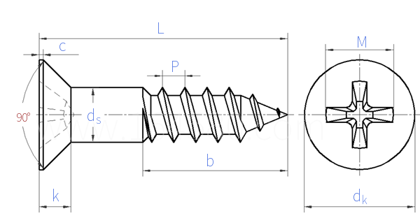 CNS  4563 - 1981 十字槽沉头木螺钉
