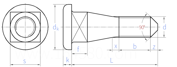 CNS  4574 - 1981 A型 平圆头（平圆头方颈螺栓）