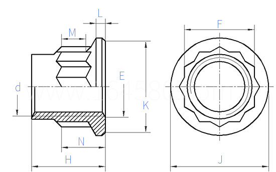 EN  3637 - 2023 航空航天系列-耐热镍基合金制-双六角（双缩径）自锁螺母 NI-P101HT（Waspaloy），镀银，等级：1210 MPa/730°C