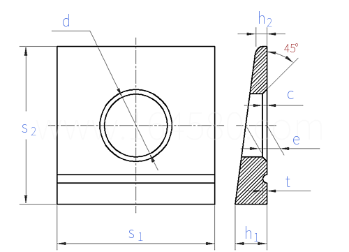 CNS  4646 - 1983 钢结构高强度螺栓连接—单槽方斜垫圈
