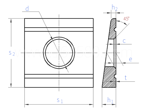 CNS  4647 - 1983 高强度结构槽钢用方斜垫圈