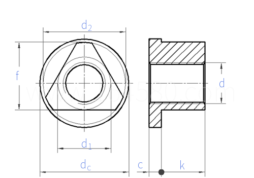 CNS  5405 - 1980 三角带垫螺母