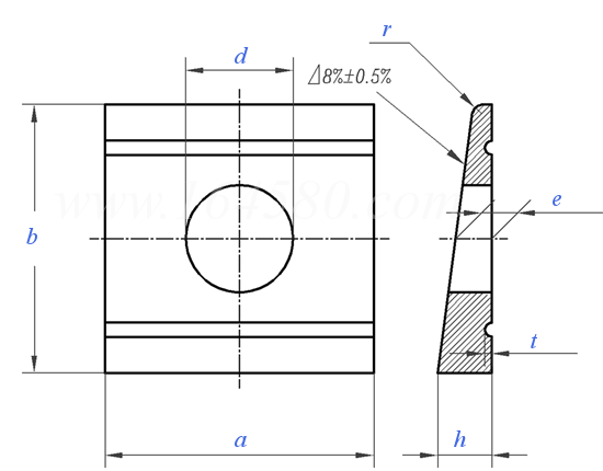 DIN  434 - 1990 槽鋼用方斜墊圈