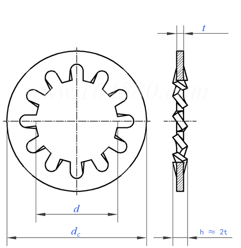 GB /T 861.1 - 1987 内齒鎖緊墊圈