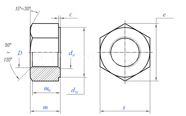 GB /T 9125 - 2010 管法兰连接用大六角螺母（配合螺柱使用）