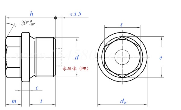 DIN  910 - 2012 带肩的外六角螺旋塞.重载圆柱螺纹 （标准型）