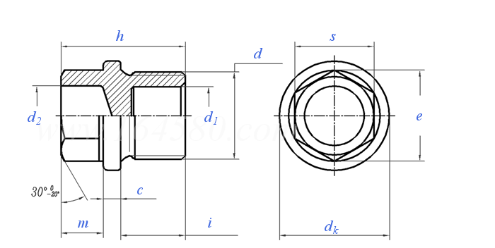 DIN  910 - 2012 带肩的外六角螺旋塞.重载圆柱螺纹 （L型）