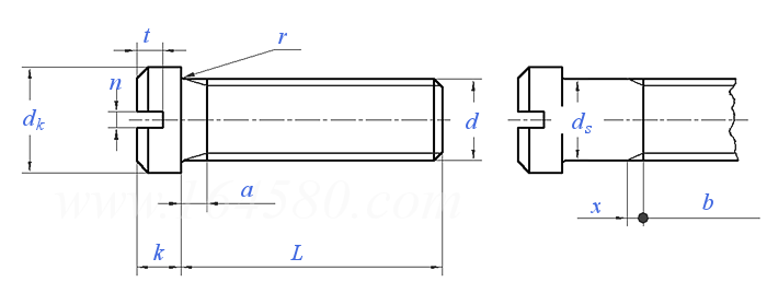 DIN  920 - 2006 开槽小盘头螺钉