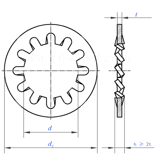 UNI  8841 (J) - 1985 内齒鎖緊墊圈 J型