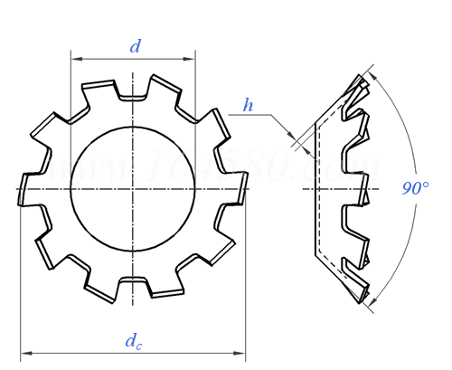 UNI  8841 (V) - 1985 外齒錐形鎖緊墊圈