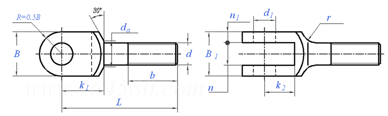 GOST  3033 (-3) - 1979 活节螺栓 头部开槽