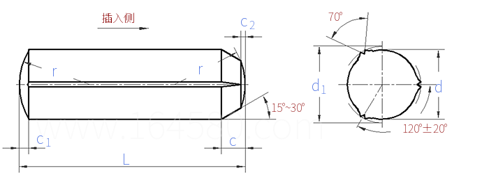 GB /T 13829.2 - 2004 槽銷 帶倒角及全長平行溝槽