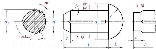 GB /T 13829.3 (A) - 1992 圓頭槽銷