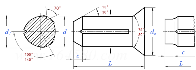 GB /T 13829.3 (B) - 1992 沉頭槽銷
